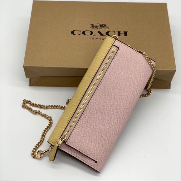 Coach Slim Envelope Wallet With Chain - Picture 2 of 13